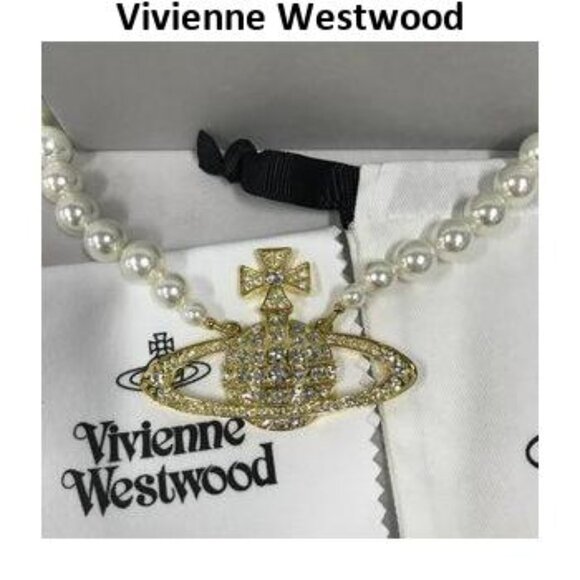 Vivienne Westwood Diamond Planet Necklace gold - Picture 3 of 5